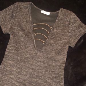Gray crop top